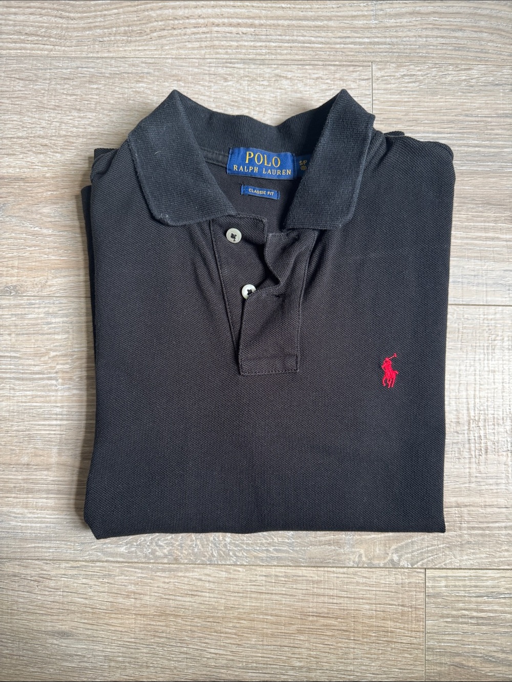 Ralph Lauren boys Black Polo with Red Pony Embroidery